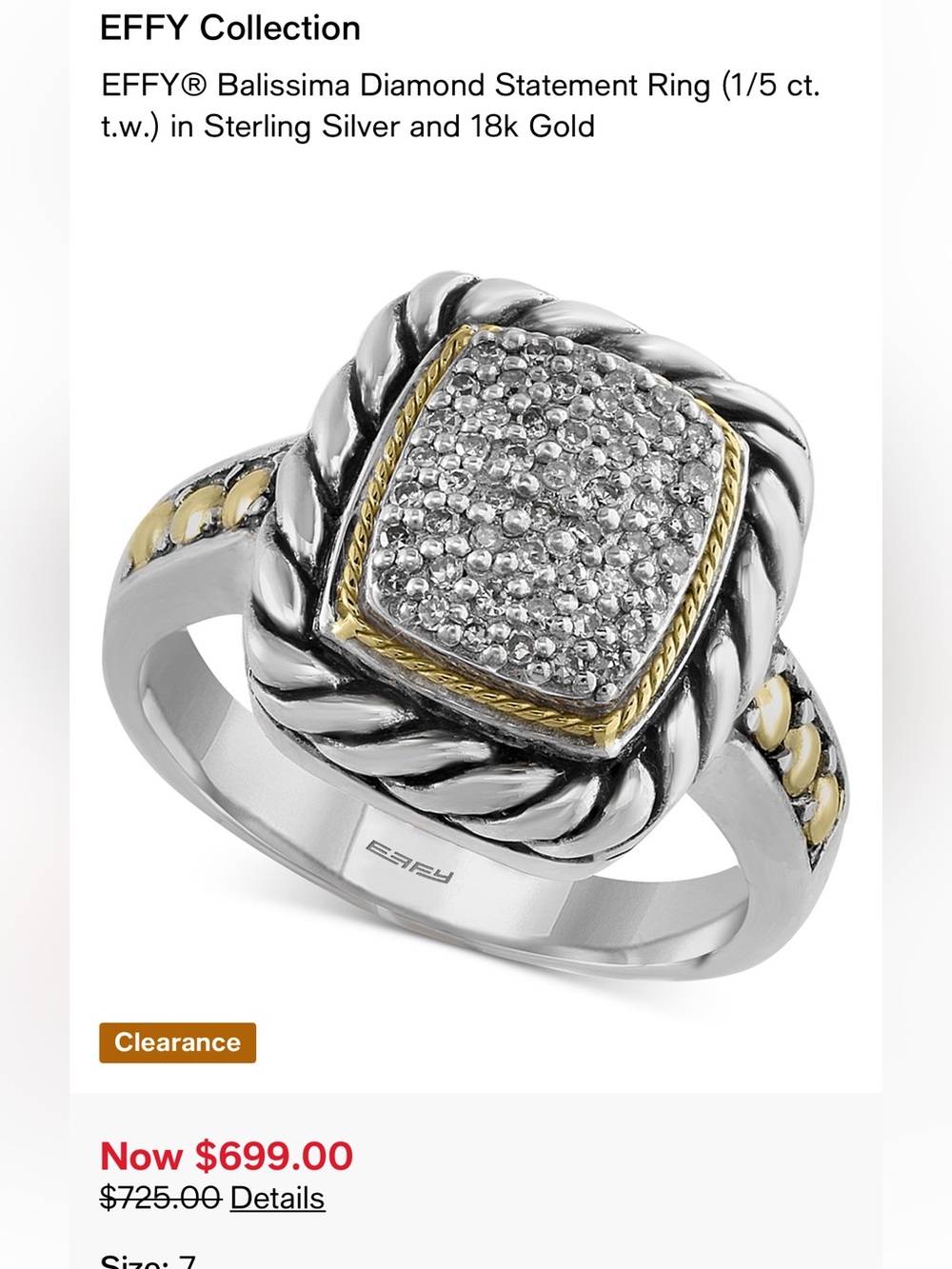 Effy Colleection Effy Ballissima Diamond Statement Ring - Picture 3 of 14